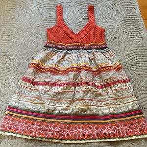 FREE PEOPLE 8 Bohemian Cable Knit Wool Mini Dress Cross-Stitch Skirt